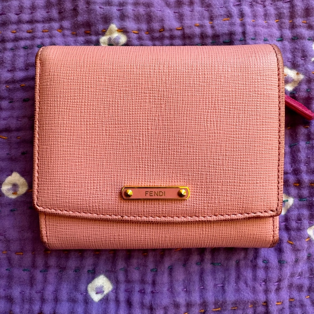 Fendi Pink Leather Small Crayons Wallet